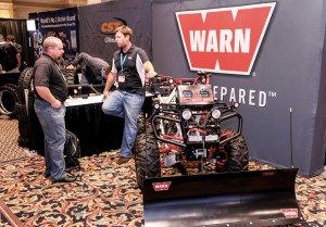 Patrick Storm of Warn Industries shows a near complete line of Warn products on this unique display machine.