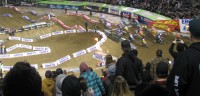 Fans rise to their feet as the 450SX Main Event starts at the Monster Energy AMA Supercross in Oakland.