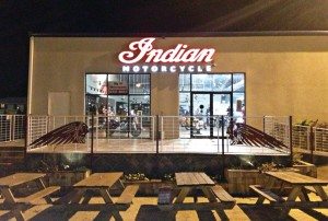Indian dealerships are not only devoting showroom space specifically to the brand, but also dedicating entrances to Indian, as Big #1 Motorsports did.