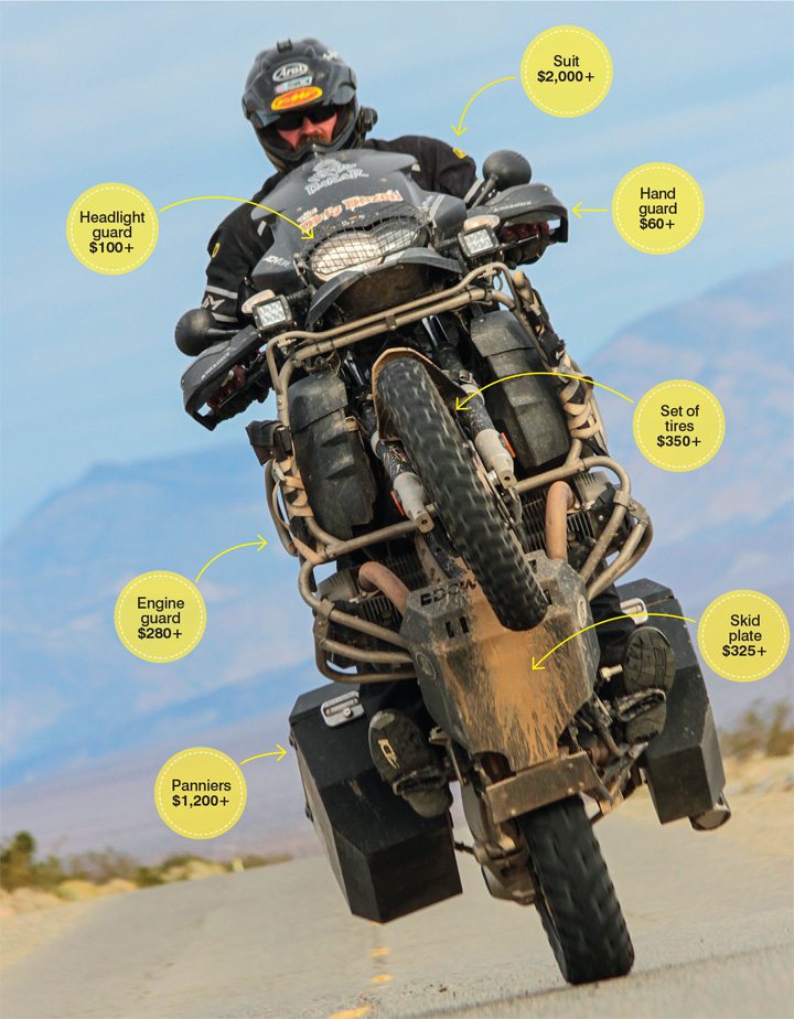 The adventure riding market is a niche that many dealers are missing, according to Jim Hyde of RawHyde Adventures. Here’s a look at some of the potential PG&A items geared to the adventure rider. (Photo of Jason Houle by Shawn Thomas)