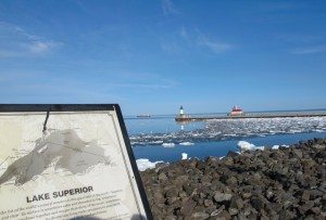 The shores of Lake Superior, just down the hill from the ARI offices, couldn’t shake the effects of a long winter on a late-May day, with ice still not ready to melt.